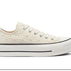 Converse Cream Textured Sneakers